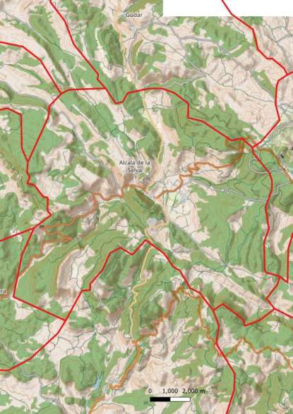 kaart Alcalá de la Selva spanje