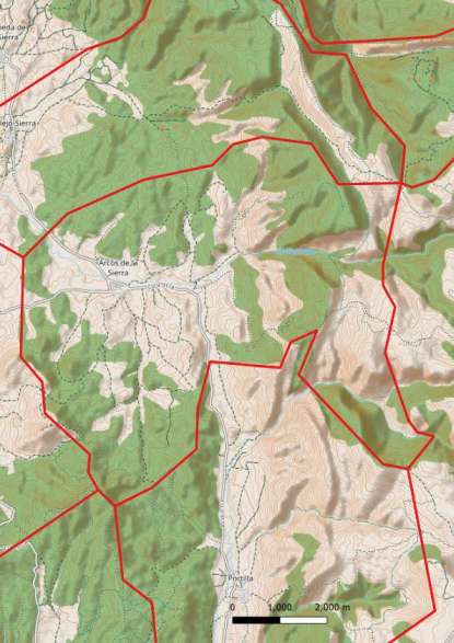 kaart Arcos de la Sierra spanje
