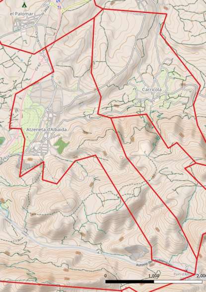 kaart Atzeneta d'Albaida spanje