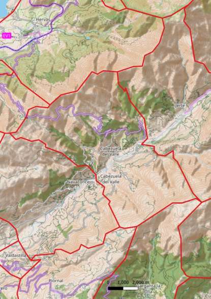 kaart Cabezuela del Valle spanje
