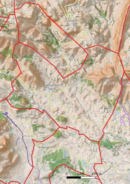 kaart Callosa d'En Sarrià spanje