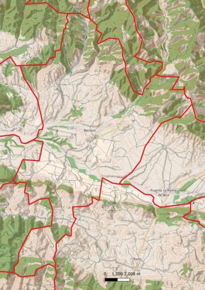 kaart Canal de Berdún spanje