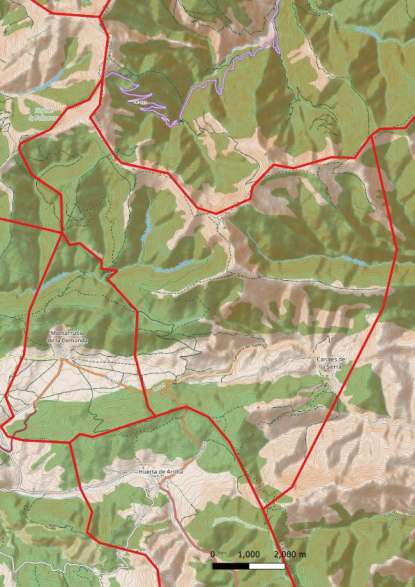 kaart Canales de la Sierra spanje
