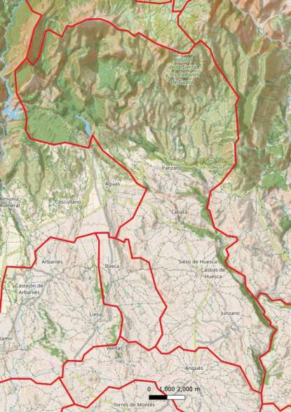 kaart Casbas de Huesca spanje