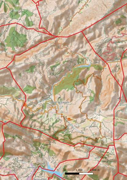 kaart Castell de Castells spanje