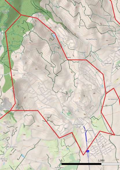 kaart Castellvell del Camp spanje