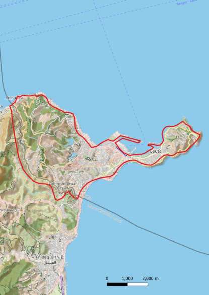 kaart Ceuta spanje