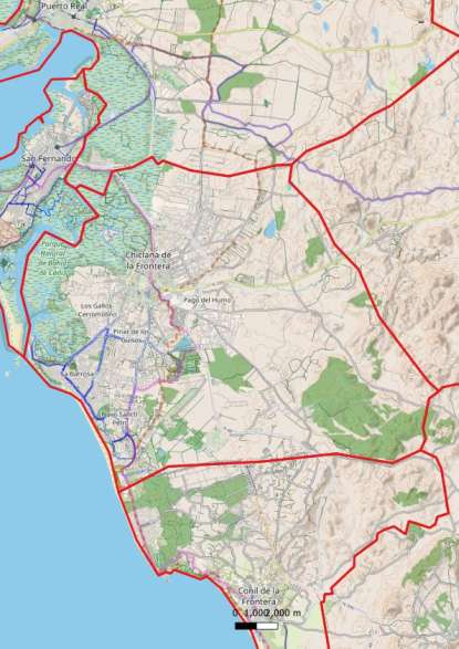 kaart Chiclana de la Frontera spanje