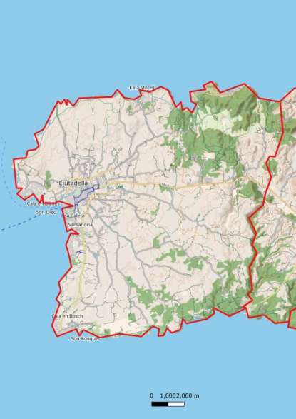 kaart Ciutadella de Menorca spanje