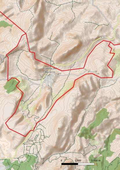 kaart Cuevas del Becerro spanje