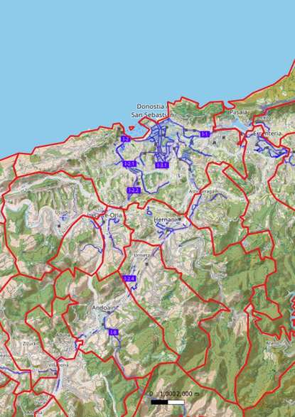 kaart Donostia-San Sebastián spanje