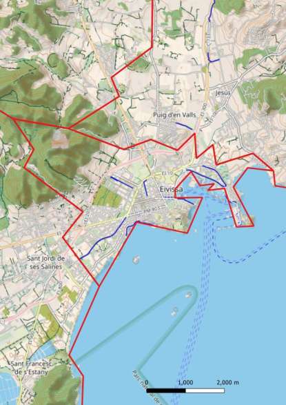 kaart Eivissa spanje