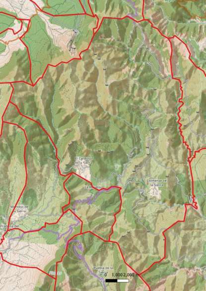 kaart El Cardoso de la Sierra spanje