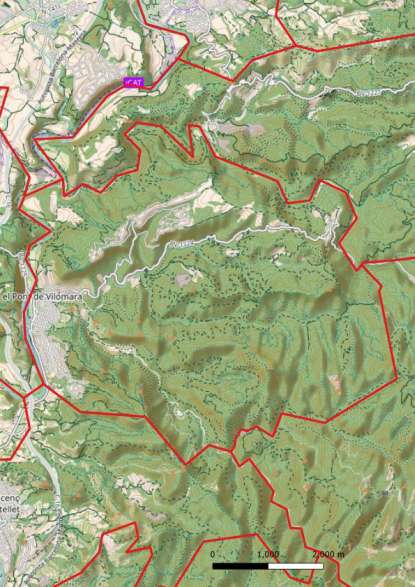 kaart El Pont de Vilomara i Rocafort spanje