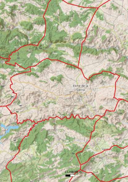 kaart Elche de la Sierra spanje