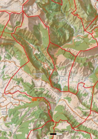 kaart Foradada del Toscar spanje