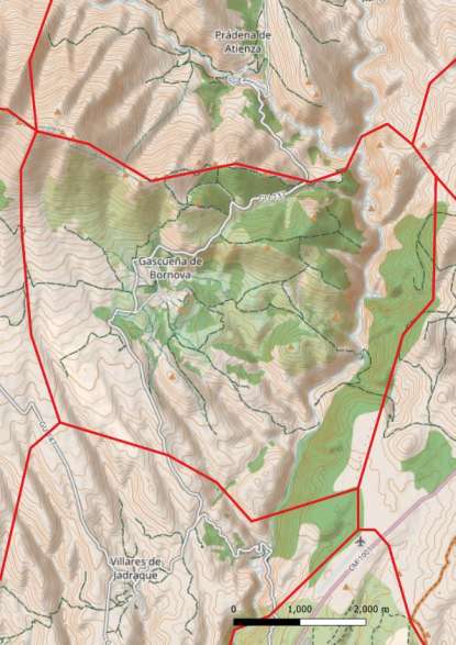 kaart Gascueña de Bornova spanje