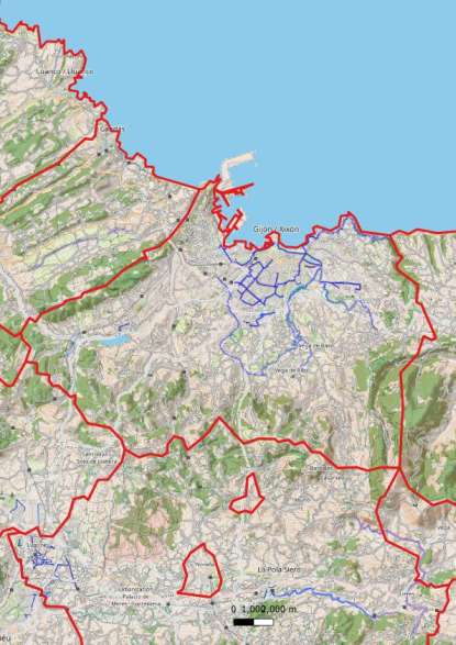 kaart Gijón spanje