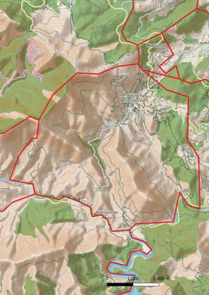 kaart Herguijuela de la Sierra spanje