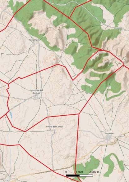 kaart Hinojosa del Campo spanje