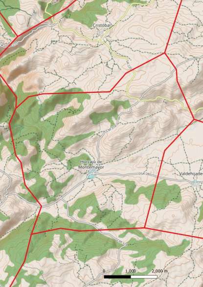 kaart Horcajo de Montemayor spanje