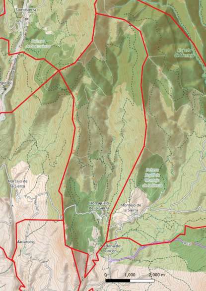 kaart Horcajuelo de la Sierra spanje