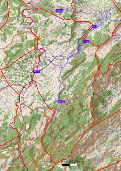 kaart Horta de Sant Joan spanje