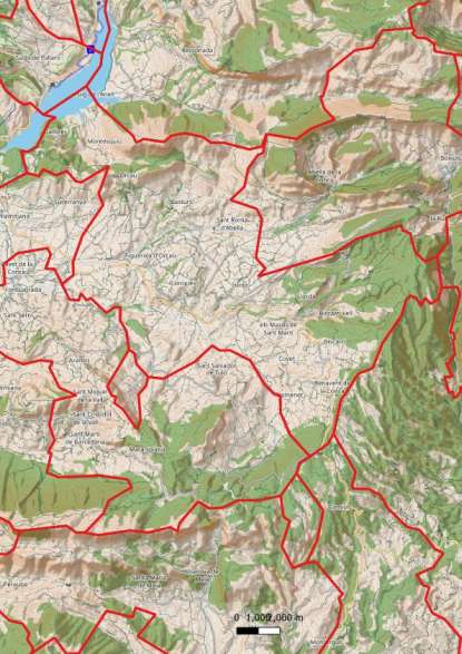 kaart Isona i Conca Dellà spanje