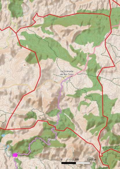 kaart La Granada de Río-Tinto spanje
