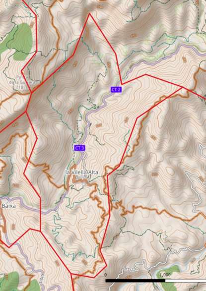 kaart La Vilella Alta spanje