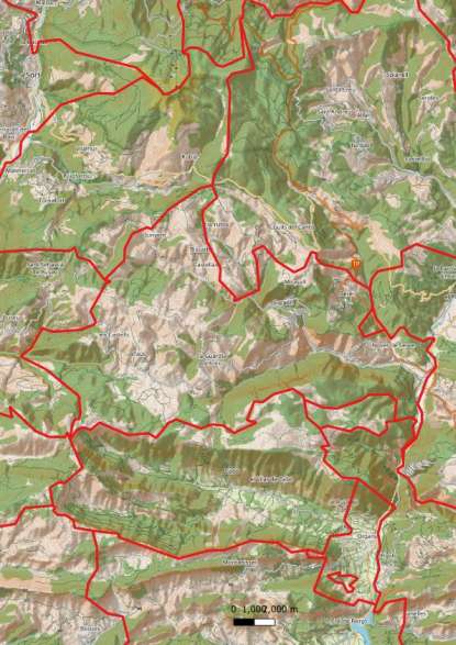 kaart Les Valls d'Aguilar spanje