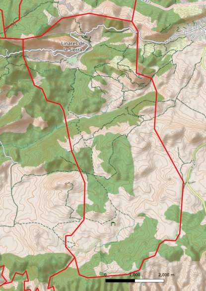 kaart Linares de la Sierra spanje