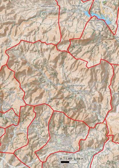 kaart Los Guajares spanje