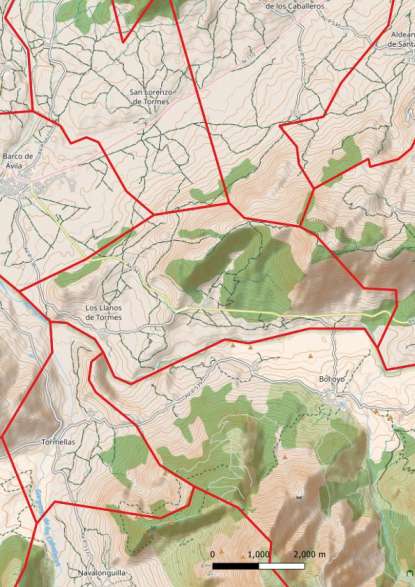 kaart Los Llanos de Tormes spanje
