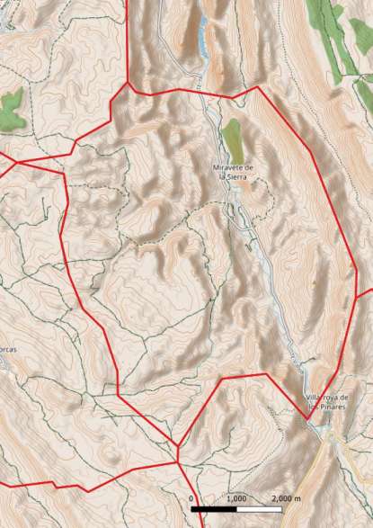 kaart Miravete de la Sierra spanje