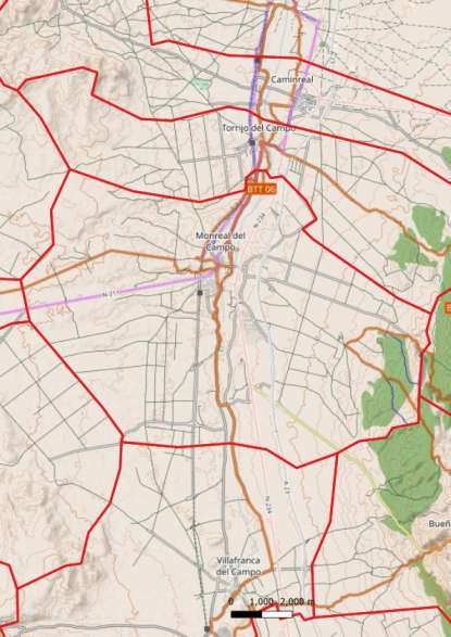 kaart Monreal del Campo spanje