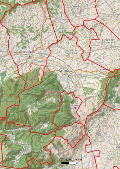 kaart Montblanc spanje