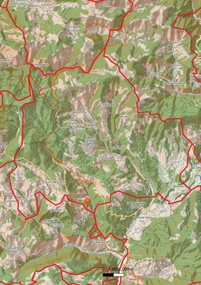 kaart Montferrer i Castellbò spanje