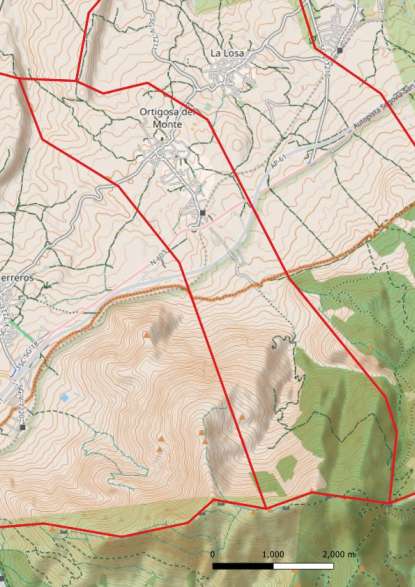 kaart Ortigosa del Monte spanje