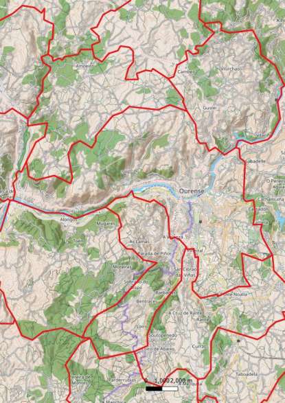 kaart Ourense spanje