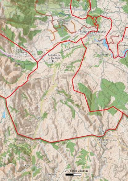 kaart Pedralba de la Pradería spanje