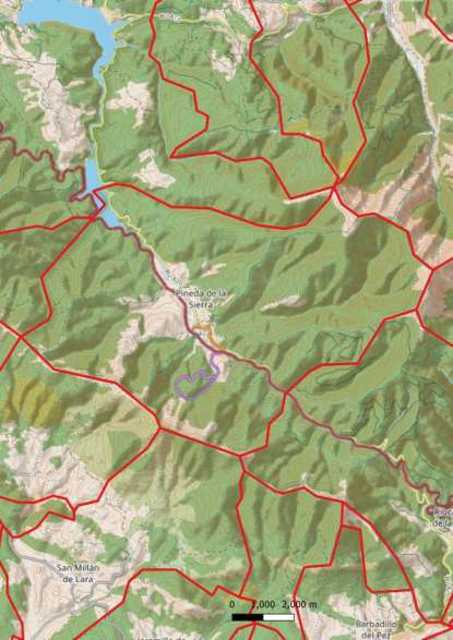 kaart Pineda de la Sierra spanje