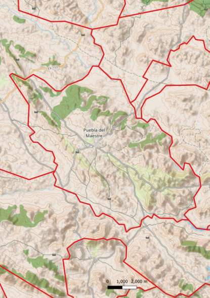 kaart Puebla del Maestre spanje