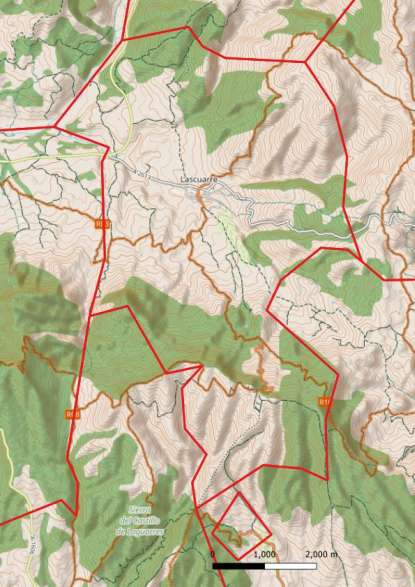 kaart Lascuarre (Sagarras Altas) spanje