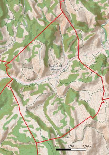 kaart Salinas del Manzano spanje