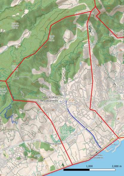 kaart Sant Andreu de Llavaneres spanje