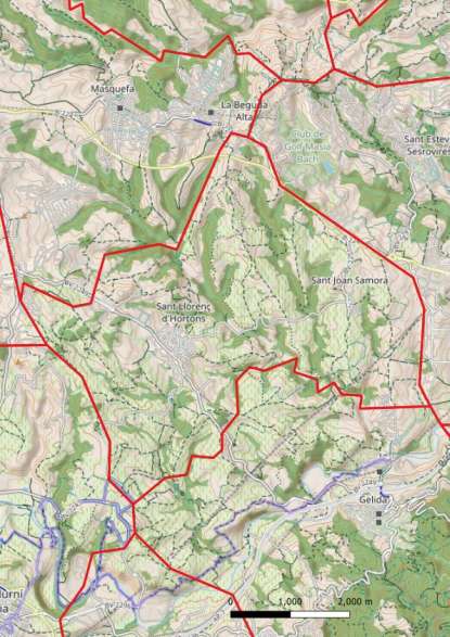 kaart Sant Llorenç d'Hortons spanje