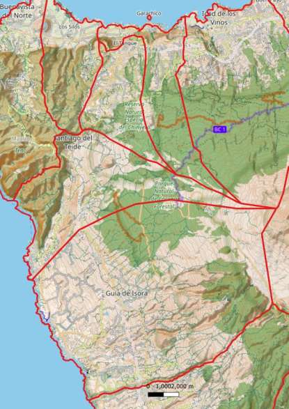 kaart Santiago del Teide spanje