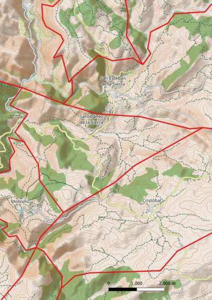 kaart Santibáñez de la Sierra spanje