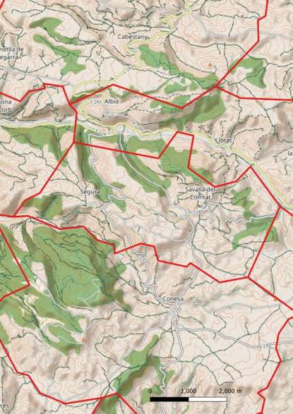 kaart Savallà del Comtat spanje